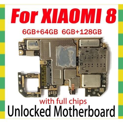 For Xiaomi 8 Mi 8 M8 Motherboard Replaced Mainboard With Chips Logic Board Android OS Installed 64GB 128GB