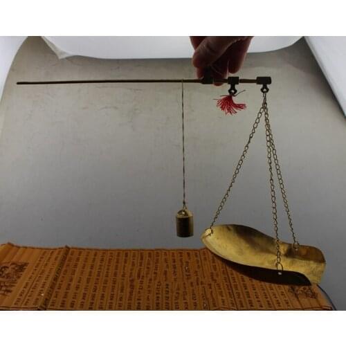 MOEHOMES Copper scale,traditional Chinese medicine name,crochet scale, brass steelyard Home decor, handicrafts, figurine