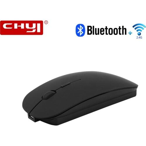 Bluetooth + 2.4Ghz Wireless Dual Mode 2 In 1 Rechargeable Mouse Ergonomic Gaming Mice 1600 DPI Optical Office Mice For PC Laptop