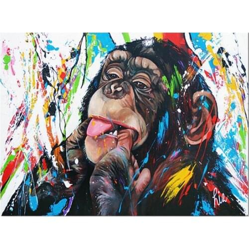 Funny Chimps full square round stone diy diamond painting embroidery diamond Picture mosaic Wholesale animal pattern L165