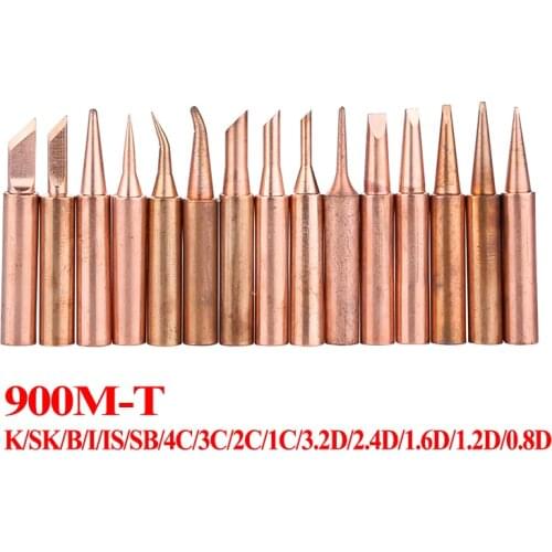15Pcs/lot 900M-T Soldering Tips Pure Copper Solder Tip Welding String BGA Soldering Station Tool Kits
