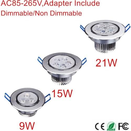 New 9W 15W 21W good quality lowest price led downlight lighting lamp 110-240V led cabinet light LED Ceiling Dimmable Panel light