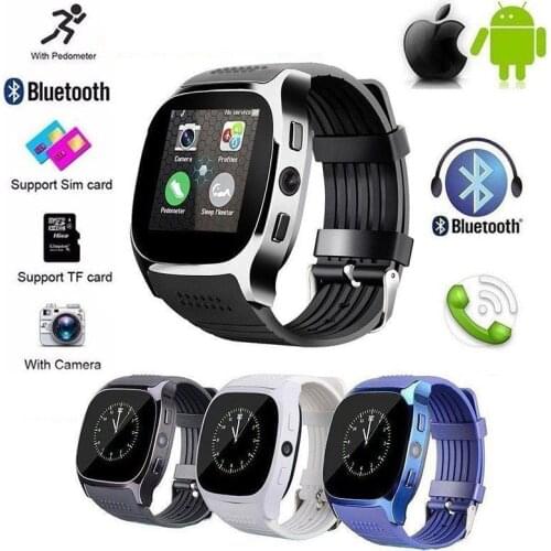 Newly Smart Bracelet Pedometer GSM SIM Sports Fitness Waterproof Bluetooth Wrist Watch T8 Smart Watches with Camera