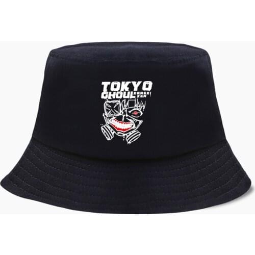 Tokyo Ghoul Ken Kaneki Cap Bucket Hat Japanese Anime Foldable Bucket Hats Men Women Headgear Cotton Fishing Hunting Outdoor Caps