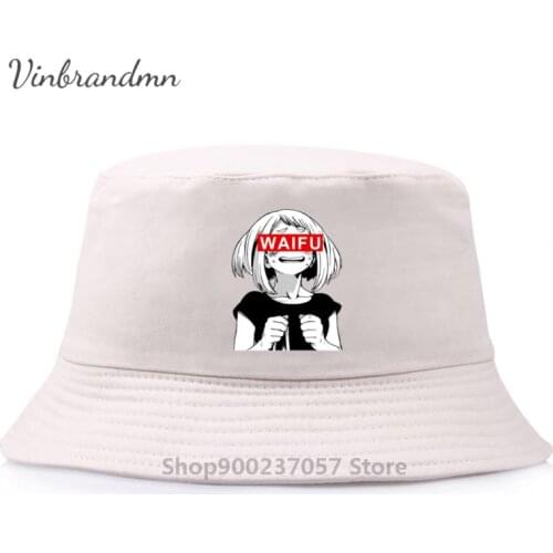 Waifu Sex Japan Anime Ahegao Fisherman Hat Cool Crop Neko Waifu Fashion Ochaco Uraraka Ahegao Harajuku Panama Bucket Hat