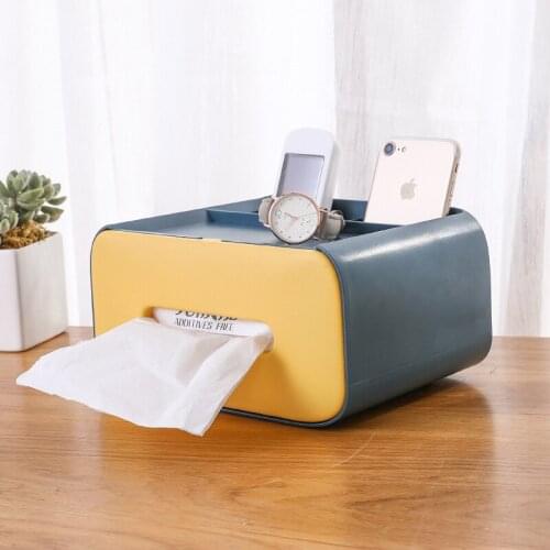 Two in one Plastic Tissue Storage box Home Kitchen Plastic Tissue Box Transparent Napkin Holder Case Simple Style
