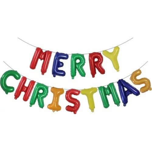 Multicolor Happy New Year Red Green Letter Balloons Merry Christmas Balloon Helium Balls Xmas Party Decorations Ornament Banner