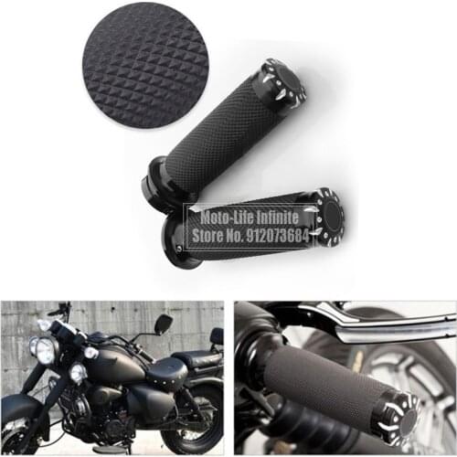 For Harley Sportster 883 1200 Touring Dyna Softail Rubber 1'' Motorcycle Handlebar Hand Grip 25mm Handle Bar Grips