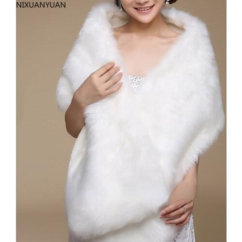 New Fashion Ivory Faux Fur Wedding dress Bridal Wrap/Jacket/Shawl/Cape/Stole/Bolero/ Coat