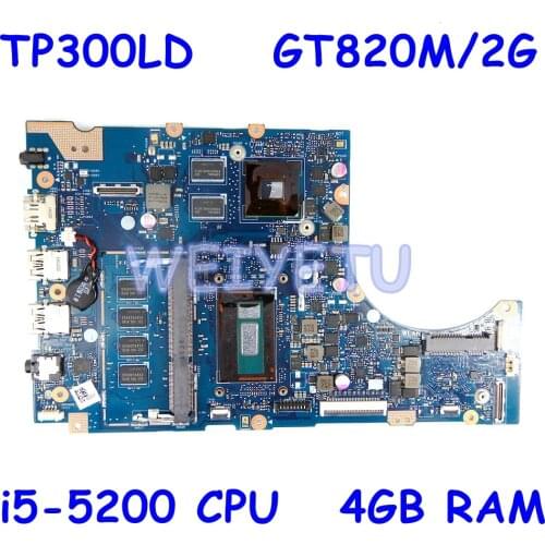 TP300LD i5-5200 CPU 4GB RAM Motherboard For ASUS TP300LD TP300LA TP300L Q302L Q302LD Laptop Mainboard REV 2.0 100% Test work