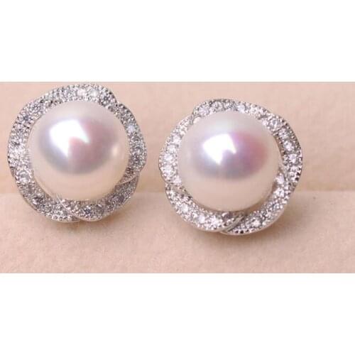 Eternal wedding Women Gift word 925 Sterling real The explosion of the promotion of natural freshwater pearl earrings, Ge