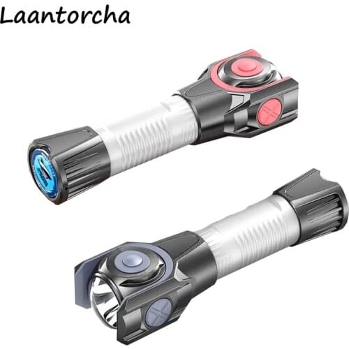 360° Rotation Powerful flashlight Waterproof Ultra Bright torch USB Rechargeable High Power Led Flashlight Camping Flashlights