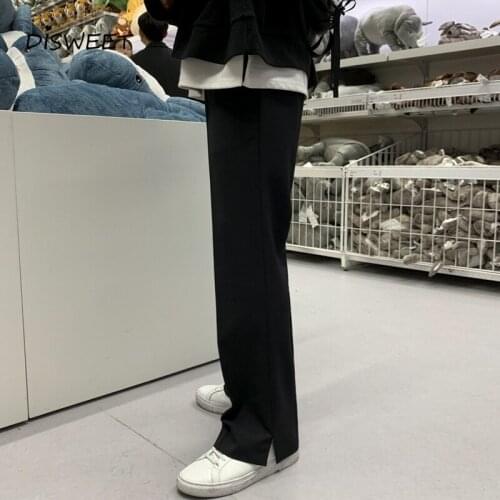 High Waist Solid Suit Pants Men Korean Loose Straight Suit Pants Mens Simplicity Slim Boy Suit Pants 2020