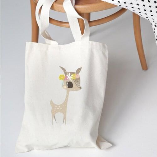 Creative Beautiful Fresh Cartoon Printed Canvas Shoulder Bag Female Harajuku Large-capacity Eco Environmental Shoulder Bags