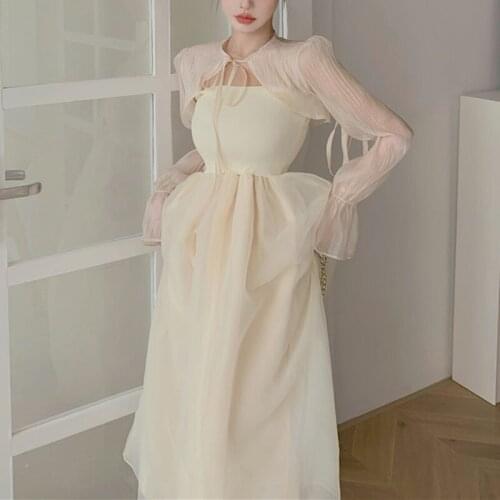 Summer Princess Party Elegant Dress Women Korean High Waist Solid Sweet Strap Dress Strapless 2021 Design Casual Midi Clothes