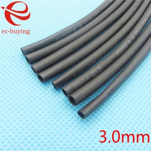 1m Heat Shrink Tubing Sleeving Heatshrink Black Tube Inner Diameter 3mm Wire Wrap Cable Kit