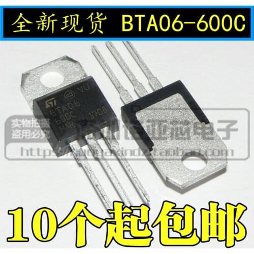 10pcs/lot New BTA06-600C Triac BTA06 6A 600V TO-220