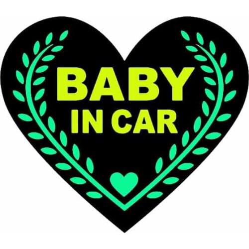 15cm*13cm Creative Baby Carriage Warning Love Car Stickers Pvc Personality Auto and Motorcycle Waterproof Decorative Decals