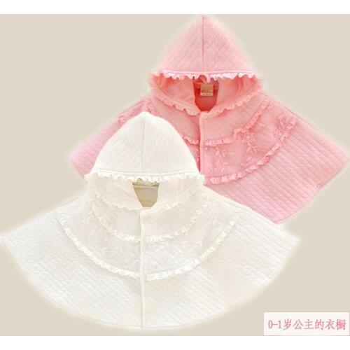 2017 Baby Girls Cloak Coat Infant Princess Lace Cotton Hooded Outerwear Toddler Ponchos Kid Dress Smock Cape Cope Manteau Mantle
