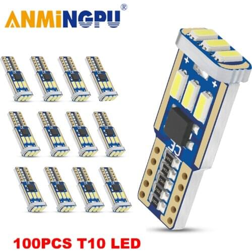 ANMINGPU W5W Led Bulb T10 194 501 Led 9SMD 4014SMD 12V Car Led Signal Lamp Clearance Lights Reading Lights Interior Lights White