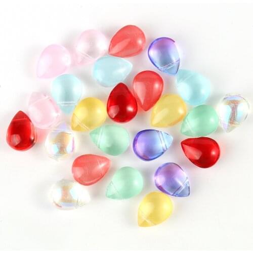 Water Drop Shape Lampwork Czech Glass Loose Spacer Beads for Beadwork Jewelry Making Handmade Diy Bracelet Necklace 9*12mm 20pcs