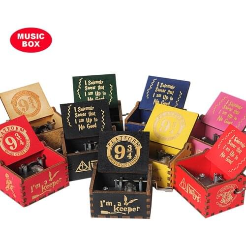 Beauty Beast Antique Hand-cranked Wooden Music Box Queen Godfather Sailor Moon Music Box Christmas Birthday Mothers Gift