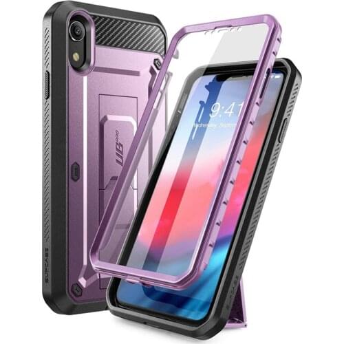 For iPhone XR Case 6.1 inch SUPCASE UB Pro Full-Body Rugged Holster Phone Case Cover with Built-in Screen Protector & Kickstand