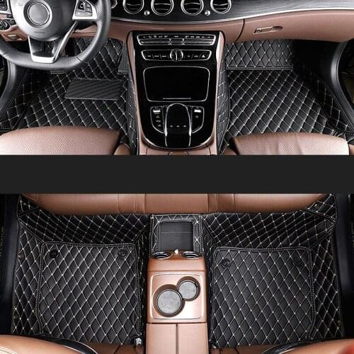 Lsrtw2017 Leather Car Floor Mats for Honda Accord 2002 2003 2004 2005 2006 2007 7th Auto Interior Accessories Carpet Foot Cover