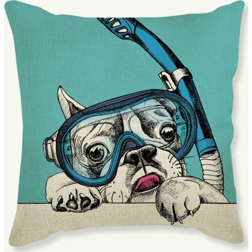 Lovely Dog cushion Animal decorative throw pillows case for sofa square 45*45cm capas de almofadas cojin