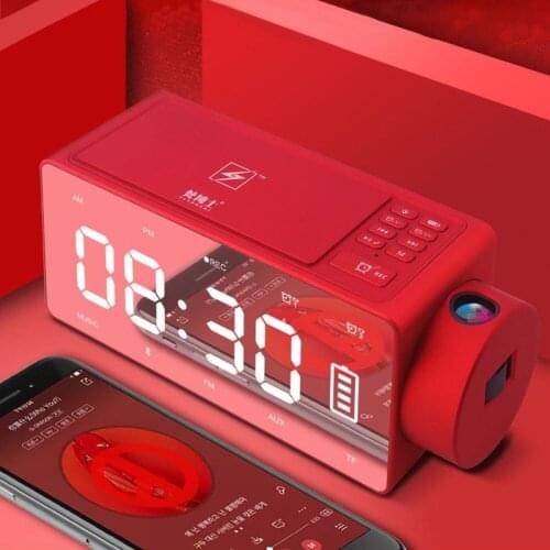 Multifunctional Bluetooth Speakers Supports Mobile Phone Wireless Charger LED Smart Mirror Alarm Clock Subwoofer