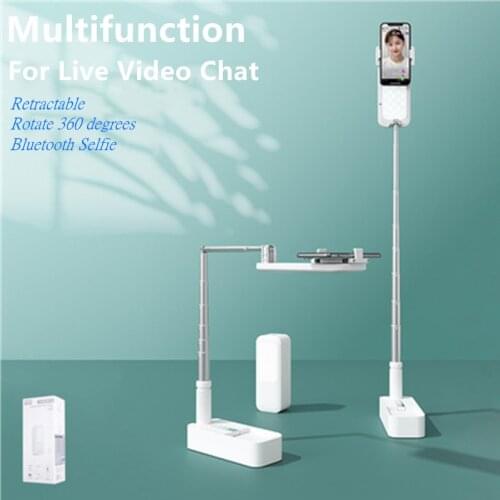 Retractable Wireless Live Broadcast Stand With Wireless Dimmable LED Beauty Fill Light Mobile Phone Stand For Live Video Chat