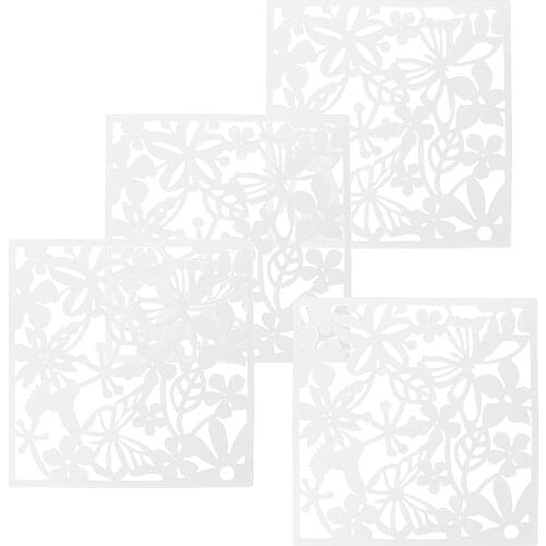 Fashion 4 Pcs Butterfly Bird Flower Hanging Screen Partition Divider Panel Room Curtain Home Decor White