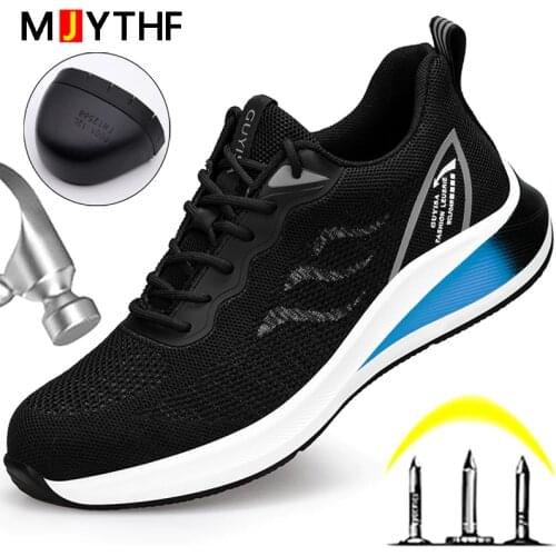 New 2021 Safety Shoes Men Steel Toe Sneakeres Work Boots Fashion Men Indestructible Shoes Footwear Mens Puncture-Proof Shoes