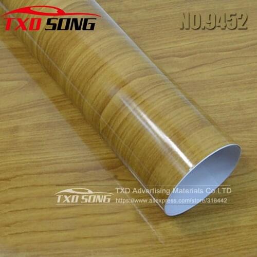 2019 New Arrival Glossy WOOD PVC VINYL FILM GLOSSY WOOD GRAIN STICKER FOR CAR INTERIOR DECORATION 10/20/30/40/50/60x152CM/LOT