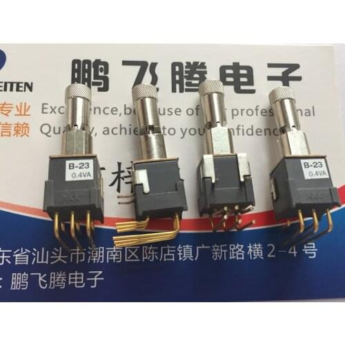 Original new 100% B-23LH small button switch 6pin 3gear bend foot lock anti collision rocker arm shaking head 0.4VA