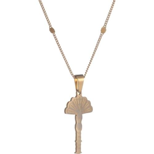Stainless Steel Yezidi Lalish Pendant Necklaces the Holiest Temple of the Yazidis Peacock Animal Jewelry for Women