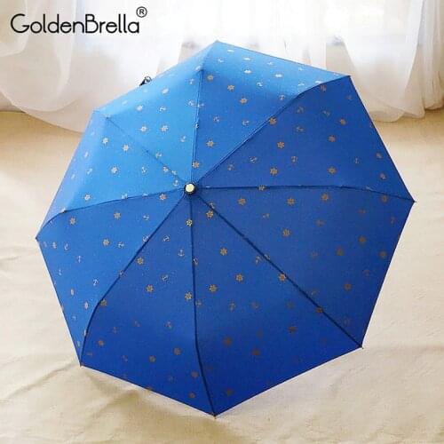 Gypsophila Fully- Automatic Umbrella Rain Women Windproof Small Fresh Umbrella 3Folding Fashion Lady Gifts Men umbrella Parasols