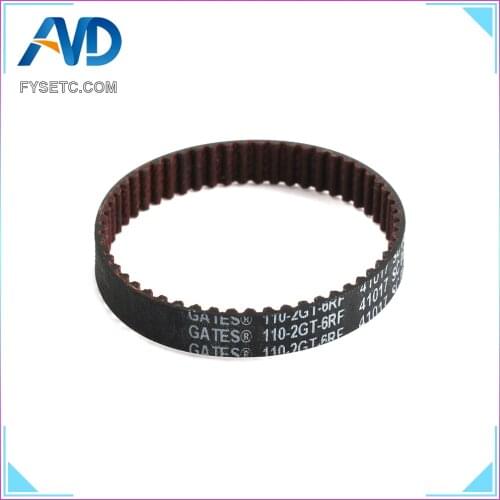 GATES-LL-2GT 3D Printer Belt Closed Loop Fiberglas Rubber GT2 Timing Belt 2GT-6 Length 110/122/202/250/302/382/444mm Wide 6mm
