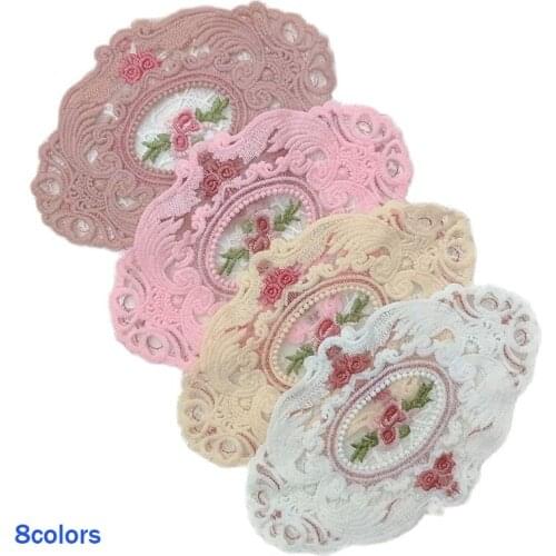 HOT White lace cotton table place mat pad cloth cup mug glass tea Coaster Christmas dish placemat coffee wedding doily kitchen