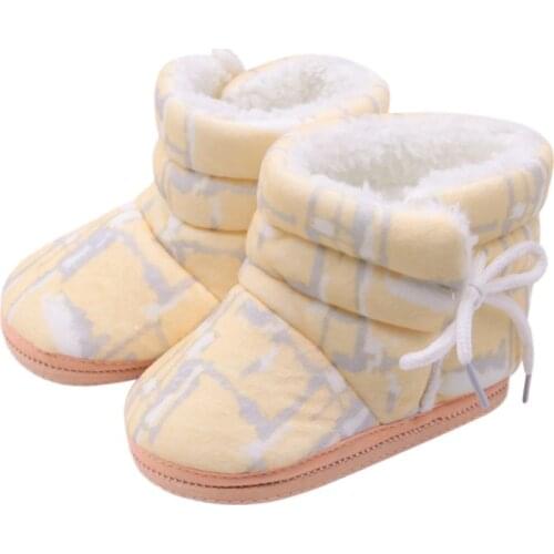 2021 Winterborn Baby Boots Print First Walkers Baby Boys Girls Fur Snow Comfort Warm Boots