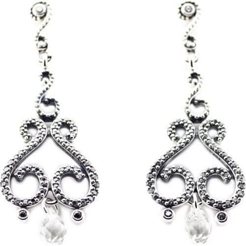 Swirling Chandeliers Drop Earrings 925 Sterling Silver Jewelry For Woman Make up Fashion Female Earrings Party Jewelry Wholesale