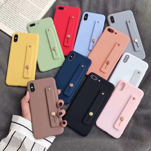 Wrist Strap Silicone Phone Case For iPhone 11Pro Max XR XS Max X 6 6s 7 8 Plus 12 Pro Mini 5 5s SE 2020 Stand Holder Back Cover