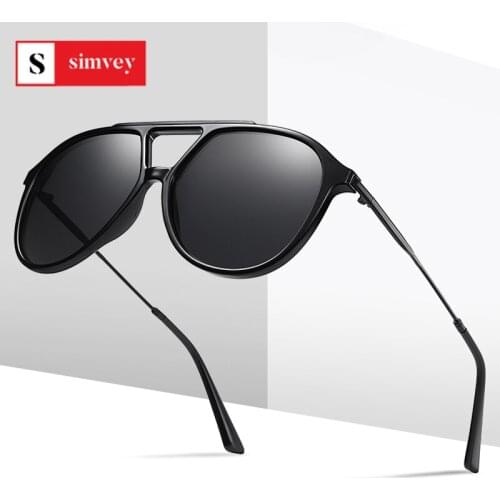 Simvey 2020 Fashion Oversized Polarized Sunglasses Vintage Women Mens Pilot Sun Glasses Brand Design