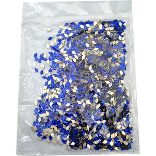 Wholesale 1440pcs/pack 32 Styles Blue Nail Art Rhinestones Flat Crystal AB Shaped Glass Stones For 3D Nails Decoration