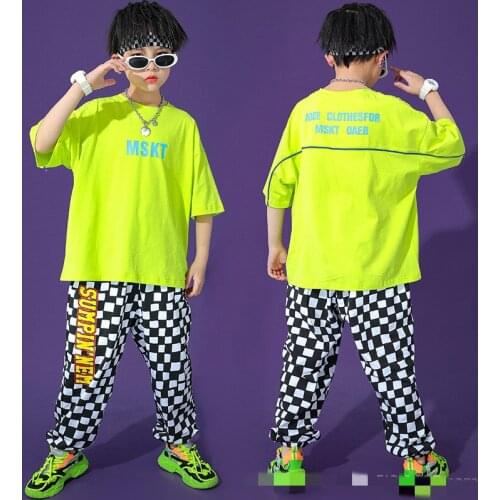 Hip Hop Dance Clothes Kids Jazz Outfits Short Sleeves Rave Clothes Stage Competition Costume Boys Street Dance Wear