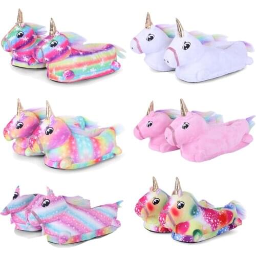 Unicorn Slippers for Boy Girl Rainbow Shoes Winter Toddler Animal Child Unisex Home Indoor Baby Slippers Cartoon Kids Slippers