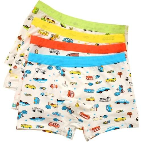 10Pc/lot Cartoon Male Boy Modal Short Pants Soft Children Underwear Kids Boxer Panties 2-10Y