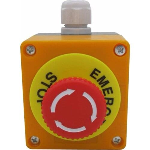 TWTADE/Red Sign Mushroom Emergency Stop Push Button Switch Station 1 NC 1 NO 440V 10A Normally Closed Stop Switch box