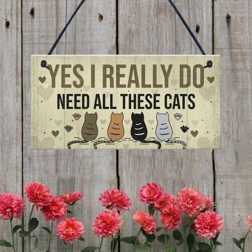 1PC Cats Hanging Plaques Bedroom Funny Gamer Gaming Plaques Christmas Birthday Gifts For Pet Lover Sign Home Wooden Decoration