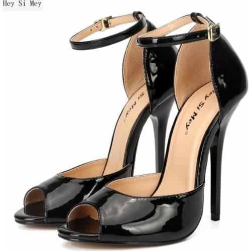 New womens sandals high-quality transgender fashion show womens authentic luxury womens shoes 13 cm stiletto heels 37-47 48